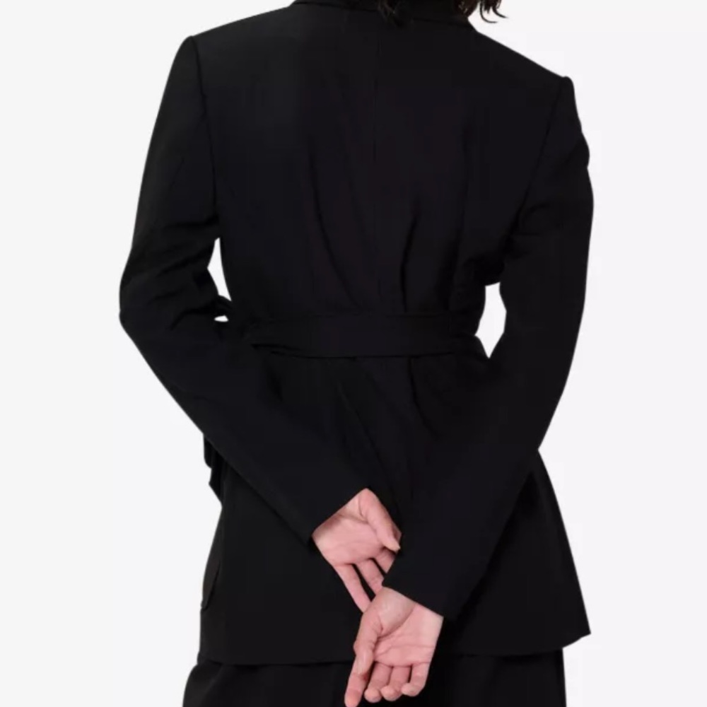 New Aligne Ferran Black tie waist jacket blazer sports coat workwear - Picture 7 of 9